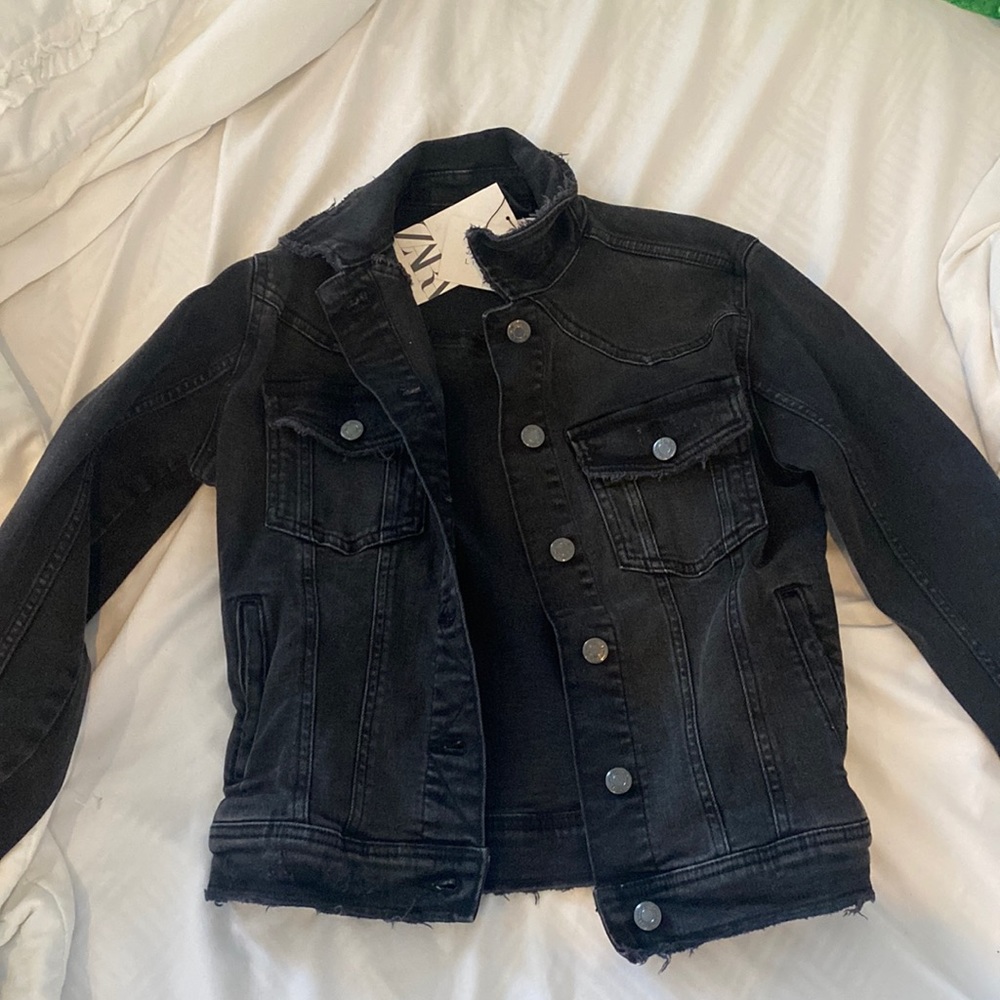 zara black jean jacket